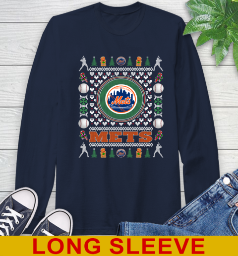 New York Mets Merry Christmas MLB Baseball Loyal Fan Long Sleeve T-Shirt 3