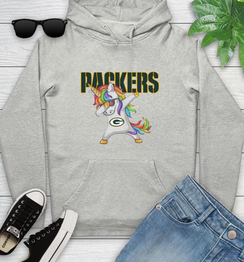 Green Bay Packers NFL Football Funny Unicorn Dabbing Sports Youth Hoodie