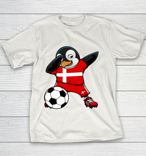 Dabbing Penguin Denmark Soccer Fans Jersey Football Lovers Youth T-Shirt