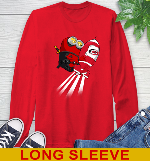 NHL Hockey Carolina Hurricanes Deadpool Minion Marvel Shirt Long Sleeve T-Shirt 12