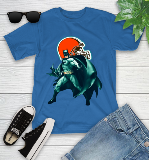 NFL Batman Football Sports Cleveland Browns Youth T-Shirt 9