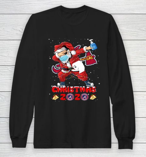 Atlanta Braves Funny Santa Claus Dabbing Christmas 2020 MLB Long Sleeve T-Shirt
