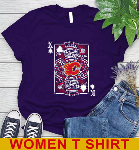Calgary Flames NHL Hockey The King Of Spades Death Cards Shirt Women's T-Shirt 4
