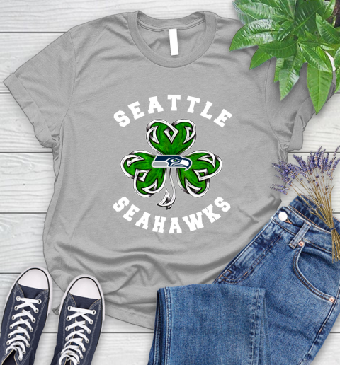 NFL Seattle Seahawks Three Leaf Clover St Patrick's Day Football Sports Women's T-Shirt 6 NFL Seattle Seahawks Three Leaf Clover St Patrick's Day Football Sports Women's T-Shirt - Image 6