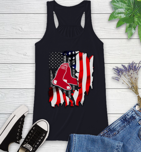 Boston Red Sox MLB Baseball American Flag Racerback Tank - Image 10