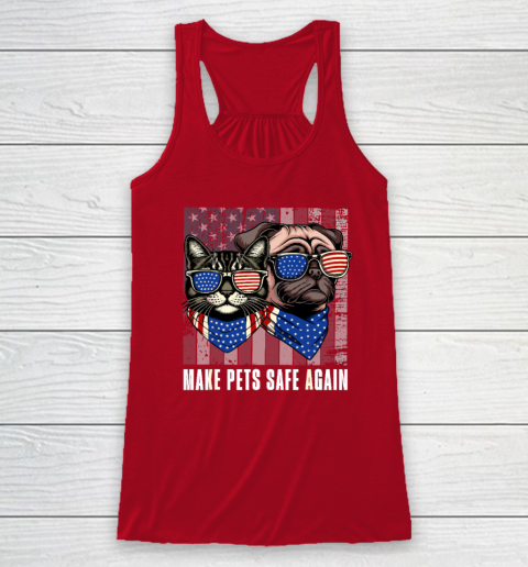 Make Pets Safe Again Trump Harris Debate Eating The Dogs Cat Racerback Tank 3