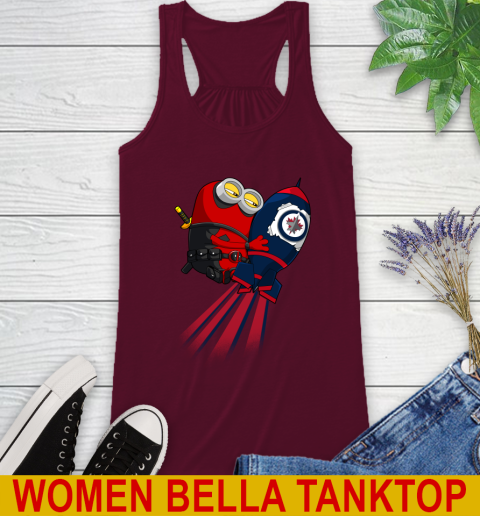 NHL Hockey Winnipeg Jets Deadpool Minion Marvel Shirt Racerback Tank 3 NHL Hockey Winnipeg Jets Deadpool Minion Marvel Shirt Racerback Tank - Image 3