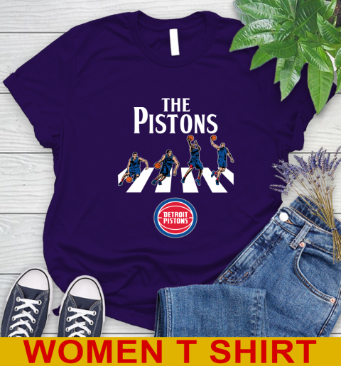 NBA Basketball Detroit Pistons The Beatles Rock Band Shirt Women's T-Shirt 4