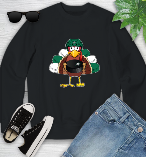Dallas Stars Turkey Thanksgiving Day Youth Sweatshirt 2