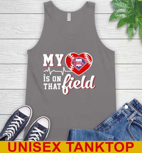 MLB My Heart Is On That Field Baseball Sports Philadelphia Phillies Tank Top 6