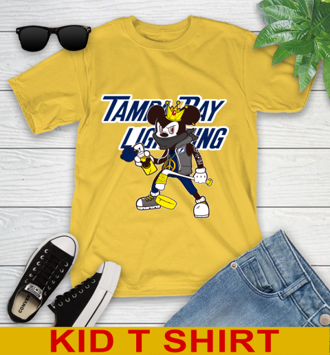 Tampa Bay Lightning NHL Hockey Mickey Peace Sign Sports Youth T-Shirt 8