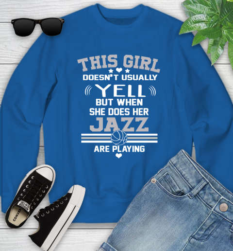 Utah Jazz NBA Basketball I Yell When My Team Is Playing Youth Sweatshirt 7
