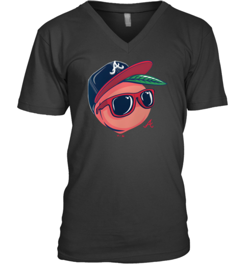 2022 Mlb Shop Atlanta Braves Mr. Peach V-Neck T-Shirt
