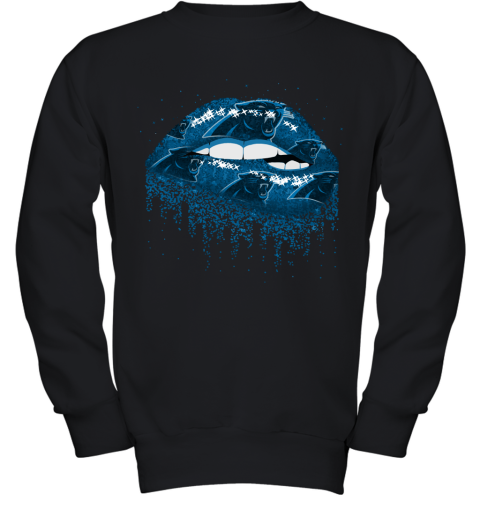 Biting Glossy Lips Sexy Carolina Panthers NFL Football Youth Sweatshirt