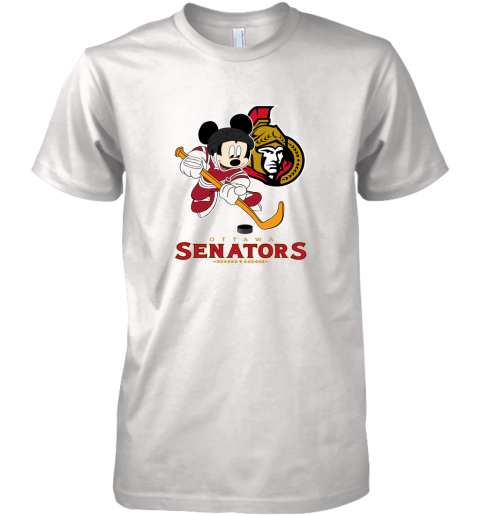 NHL Hockey Mickey Mouse Team Ottawa Senators Premium Men's T-Shirt