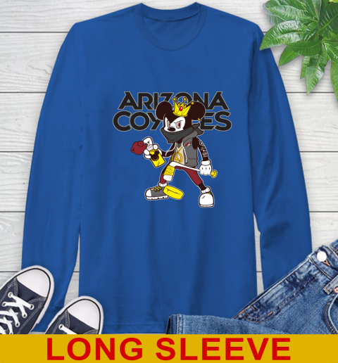 Arizona Coyotes NHL Hockey Mickey Peace Sign Sports Long Sleeve T-Shirt 9