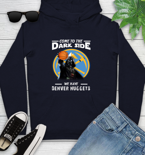 NBA Come To The Dark Side We Have Denver Nuggets Star Wars Darth Vader Basketball Youth Hoodie 3