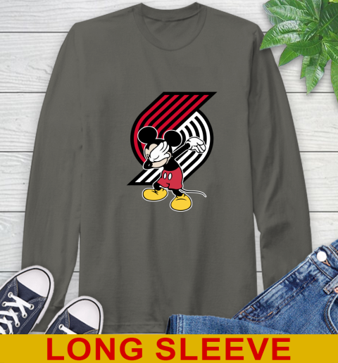 Portland Trail Blazers NBA Basketball Dabbing Mickey Disney Sports Long Sleeve T-Shirt 8