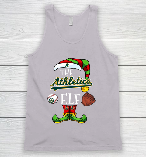 Oakland Athletics Christmas ELF Funny MLB Tank Top - Image 4