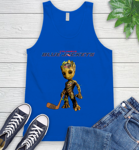 Columbus Blue Jackets NHL Hockey Groot Marvel Guardians Of The Galaxy Tank Top 5