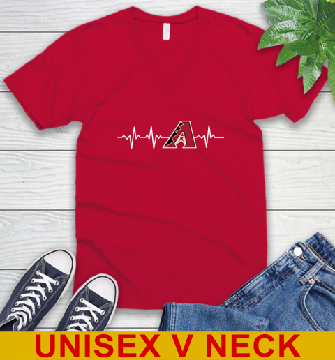 Arizona Diamondbacks MLB Baseball Heart Beat Shirt V-Neck T-Shirt 6
