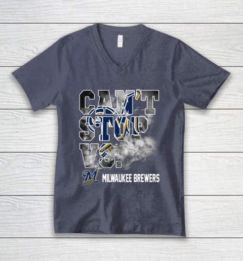 MLB Milwaukee Brewers Baseball Can't Stop Vs Brewers V-Neck T-Shirt 7