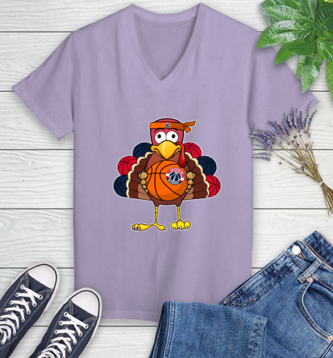 Washington Wizards Turkey thanksgiving day Women's V-Neck T-Shirt 14