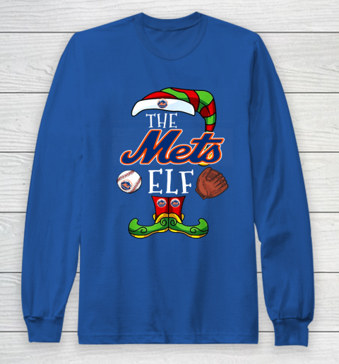 New York Mets Christmas ELF Funny MLB Long Sleeve T-Shirt 14