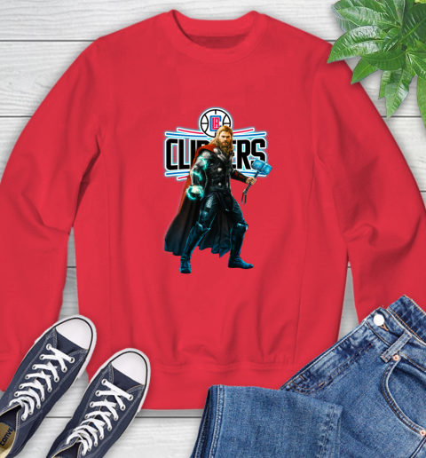 NBA Thor Avengers Endgame Basketball Los Angeles Clippers Sweatshirt 10