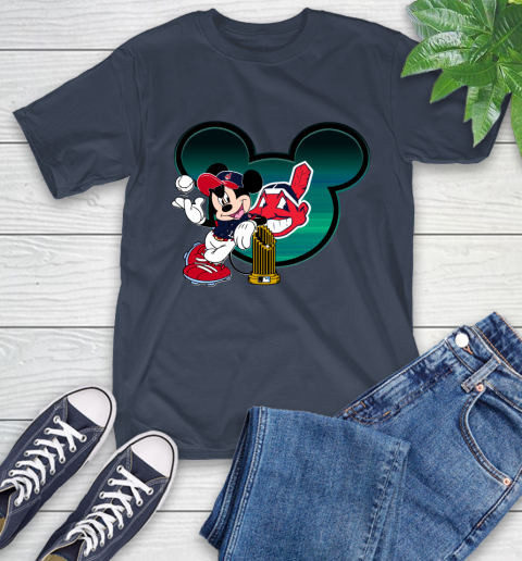 MLB Cleveland Indians The Commissioner's Trophy Mickey Mouse Disney T-Shirt 4