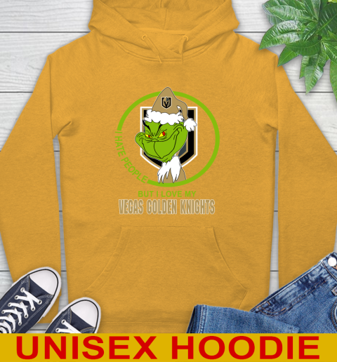Vegas Golden Knights NHL Christmas Grinch I Hate People But I Love My Favorite Hockey Team Hoodie 3