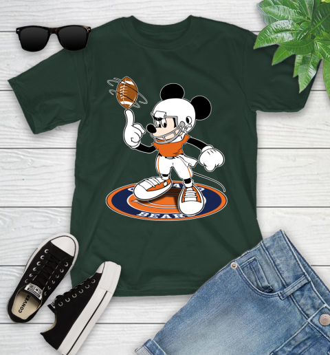 NFL Football Chicago Bears Cheerful Mickey Disney Shirt Youth T-Shirt 5