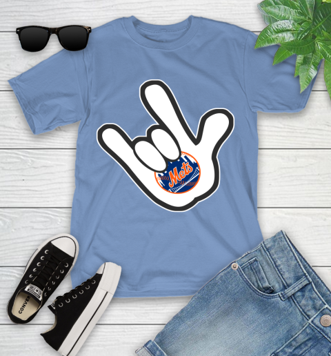 New York Mets MLB Baseball Mickey Rock Hand Disney Youth T-Shirt 11