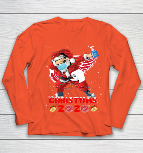 Detroit Red Wings Funny Santa Claus Dabbing Christmas 2020 NHL Youth Long Sleeve 3