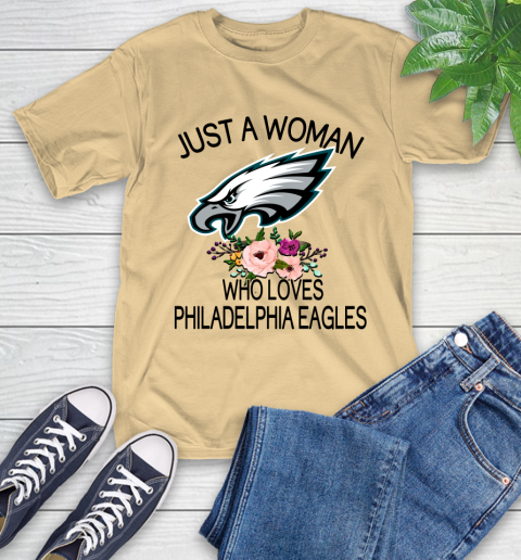 NFL Just A Woman Who Loves Philadelphia Eagles Football Sports T-Shirt 6