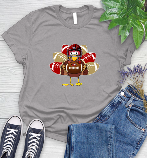 San Francisco 49ers Turkey Thanksgiving Day Women's T-Shirt 5
