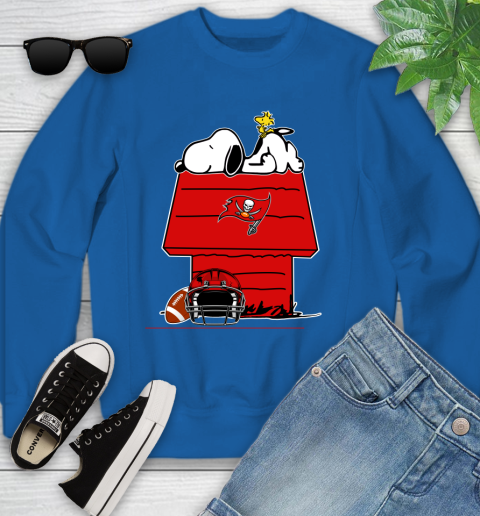 Tampa Bay Buccaneers NFL Football Snoopy Woodstock The Peanuts Movie Youth Sweatshirt 8