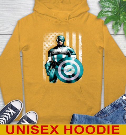 Miami Dolphins NFL Football Captain America Marvel Avengers American Flag Shirt Hoodie 2