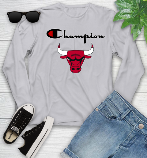 NBA Basketball Chicago Bulls Champion Shirt Youth Long Sleeve 3