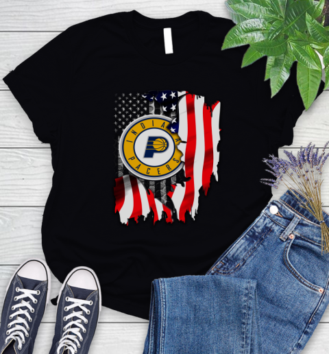 Indiana Pacers NBA Basketball American Flag Women's T-Shirt Indiana Pacers NBA Basketball American Flag Women's T-Shirt