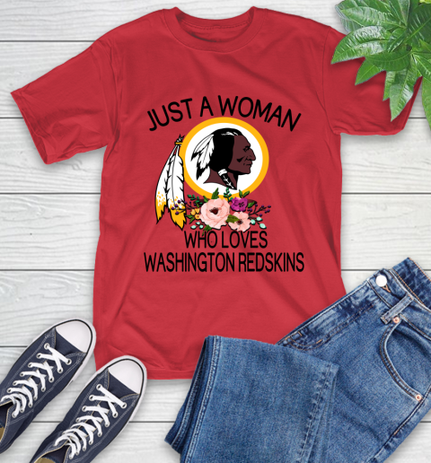 NFL Just A Woman Who Loves Washington Redskins Football Sports T-Shirt 10