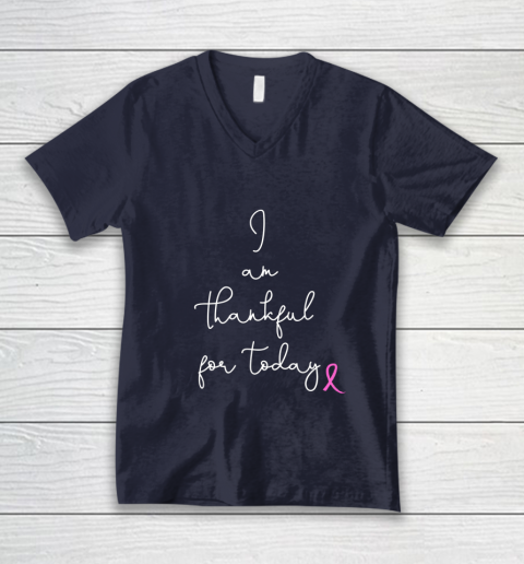 Womens Fighting Breast Cancer Product Gift Battling Through Chemo V-Neck T-Shirt 2