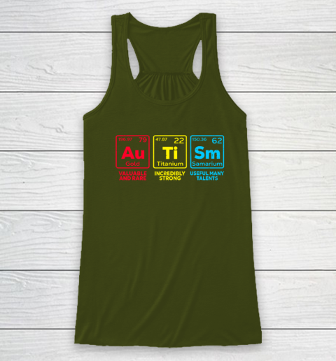 Autism Awareness Elements Periodic Table Racerback Tank 2
