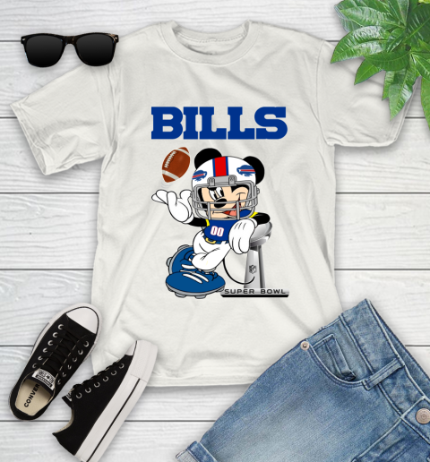 NFL Buffalo Bills Mickey Mouse Disney Super Bowl Football T Shirt Youth T-Shirt
