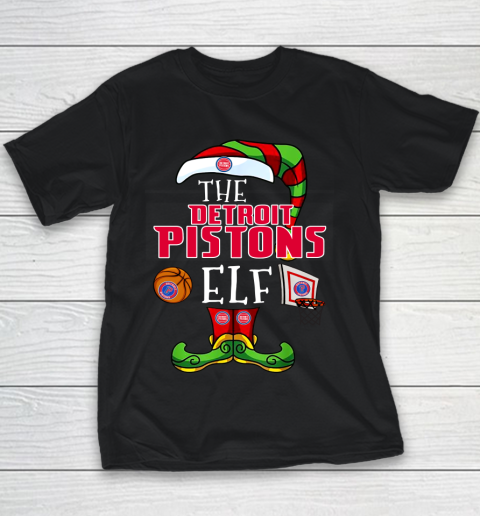 Detroit Pistons Christmas ELF Funny NBA Youth T-Shirt