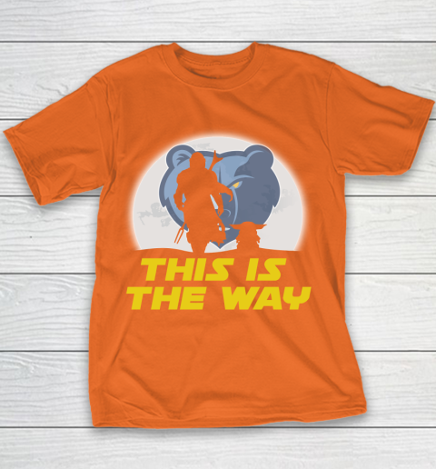 Memphis Grizzlies NBA Basketball Star Wars Yoda And Mandalorian This Is The Way Youth T-Shirt 4