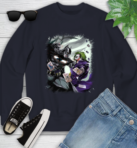 Carolina Panthers NFL Football Batman Fighting Joker DC Comics Youth Sweatshirt 3