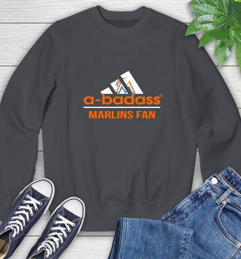 MLB A Badass Miami Marlins Fan Adidas Baseball Sports Sweatshirt 6