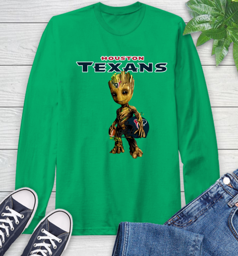 Houston Texans NFL Football Groot Marvel Guardians Of The Galaxy Long Sleeve T-Shirt 7