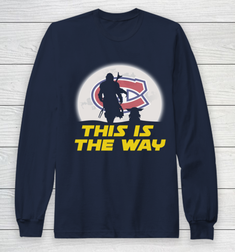 Montreal Canadiens NHL Ice Hockey Star Wars Yoda And Mandalorian This Is The Way Long Sleeve T-Shirt 2